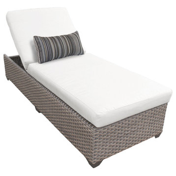 Monterey Chaise Outdoor Wicker Patio Furniture Sail White