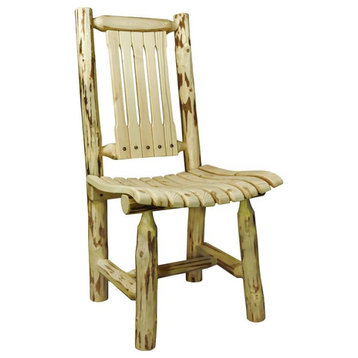 Montana Woodworks 18" Handcrafted Transitional Wood Patio Chair in Gold