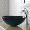Bathroom Sink & Faucet, Patterned Vessel & Tall Faucet, Chrome