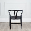 Elite Living Orient Wishbone Solid Wood Y-Arm Dining Chair, Black/Black
