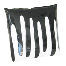 DECORATIVE PILLOWS MIAMI - Melted Pillow, Black and White, 20"x20" - Decorative Pillows