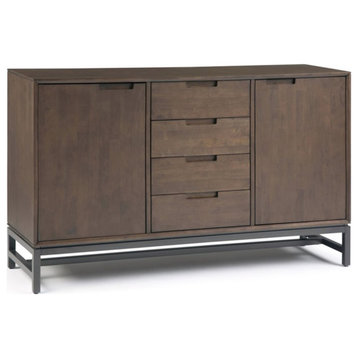 Banting Hardood & Metal 60" WD Sideboard with Centre Drawers in Walnut Brown
