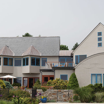 Seaside home exterior back view, Beverly Farms, MA