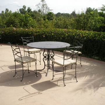Dante Negro Iron & Stone Patio Furniture
