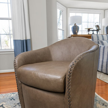 Blue Living Room with 2 Gathering Areas