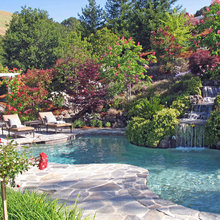 waterfall and gorgeous pool