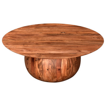 Moe's Home Collection Bradbury Circular Wood Coffee Table in Natural
