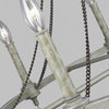 Beverly 8 Light 36" Chandelier, French Washed Oak-Distressed White Wood