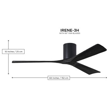 Irene-3H 60" Ceiling Fan, Brushed Bronze/Matte White