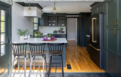 Kitchen Tour: Green Cabinets Revive a Dated Kitchen and Boot Room