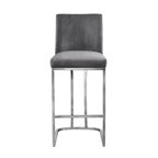 Heidi Velvet Stool, Gray