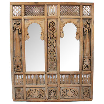 Consigned Architectural Indian Window Facade Mirror