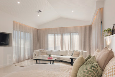 Design ideas for a mediterranean bedroom in Brisbane.
