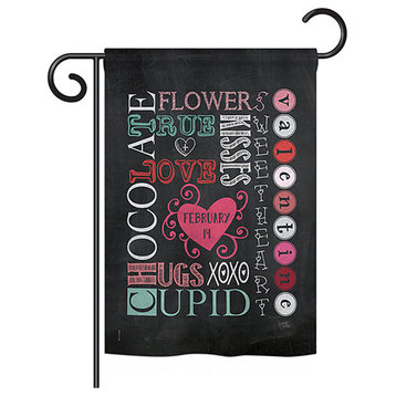 Valentine's Subway, Seasonal Vertical Garden Flag 13"x18.5"