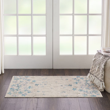 Nourison Tranquil 2' X 4' Ivory Contemporary Indoor Area Rug