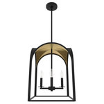 Hunter - Hunter 19082 Dukestown - 4 Light Pendant - The way the black arched cage contrasts with the mDukestown 4 Light Pe Natural Iron/Gold Le *UL Approved: YES Energy Star Qualified: n/a ADA Certified: n/a  *Number of Lights: 4-*Wattage:60w E12 Candelabra Base bulb(s) *Bulb Included:No *Bulb Type:E12 Candelabra Base *Finish Type:Natural Iron/Gold Leaf
