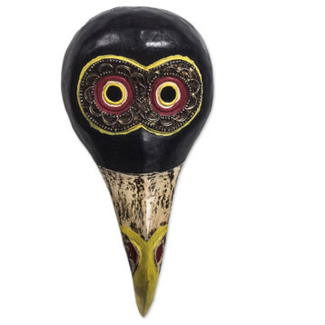 NOVICA Avian Eyes And African Wood Mask