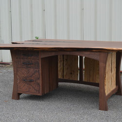 Live Edge Walnut Executive Desk - Desks And Hutches
