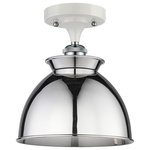 Innovations Lighting - Adirondack 1-Light 9" Semi-Flush Mount, White/Polished Chrome - A truly dynamic fixture, the Ballston fits seamlessly amidst most decor styles. Its sleek design and vast offering of finishes and shade options makes the Ballston an easy choice for all homes.