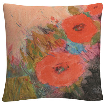 Through The Garden' Bold Floral Motif By Sheila Golden Decorative Throw Pillow