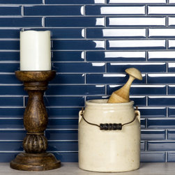 Abolos - Island Skies 1x6 Glossy Blue Glass Trim & Accent Wall & Pool Decorative Tile - Mosaic Tile