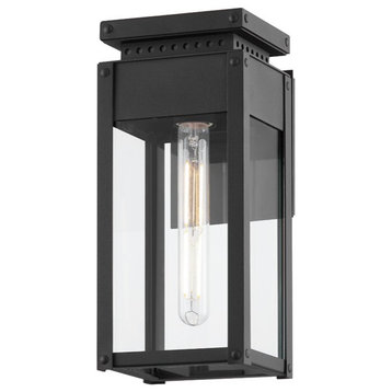 Braydan One Light Exterior Wall Sconce in Textured Black