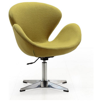 Raspberry Adjustable Swivel Chair, Green and Polished Chrome