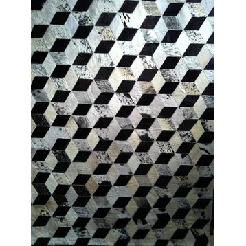Safavieh Studio Leather Stl513A Geometric Rug, Black/Grey, 3'0"x5'0"