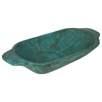 Heartland Dough Bowl With Handles-Batea-Primitive, Turquoise