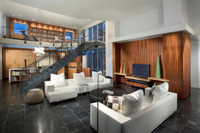 Family room - contemporary family room idea in Phoenix