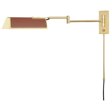 Holtsville Swing Arm Wall Sconce - Aged Brass