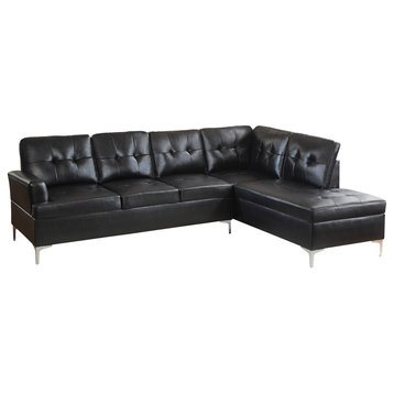 Cruz Sectional Collection, Black, Sectional Sofa
