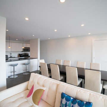 Encapsulation of popcorn ceiling and lighting upgrade in Roosevelt Island, NY
