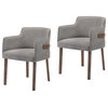Modrest Jordan Gray and Walnut Dining Chairs, Set of 2, Charcoal