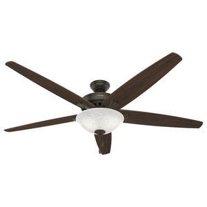Hunter 56" Ceiling Fan with a Bowl Light Kit and Toffee Glass in New Bronze 