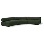 Meridian Furniture - Bale Cream Chenille Fabric Modular Sofa, Green, 3-Piece, Arc Shaped - Experience the perfect fusion of style and coziness with this Bale green chenille fabric modular sofa, a standout piece from the Bale collection. A seamless combination of form and function, this sofa offers an inviting place to relax and curl up with a good book. Its luscious soft green chenille upholstery exudes sophistication and provides unrivaled comfort. The sofa's upholstery has a cross-hatched design for a unique texture, adding to its aesthetic beauty in the living room, study, or lounge.