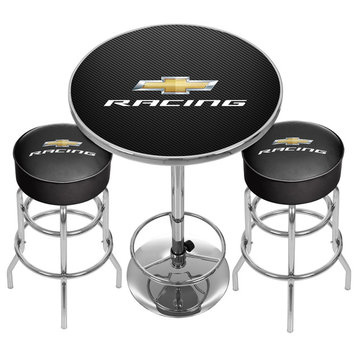 Chevrolet Racing Game Room Combo, 2 Bar Stools and Table