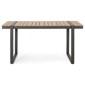 Mora Aluminum Dining Table, Natural/Gray