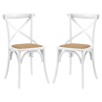 Modway Furniture Gear Dining Side Chair Set of 2 in White -EEI-3481-WHI
