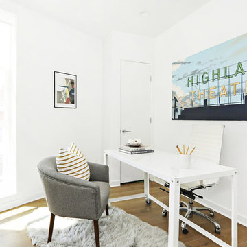 Large Original Art with White Industrial Desk