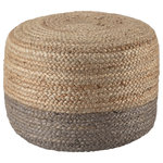 Jaipur Living - Jaipur Living Oliana Ombre Cylinder Pouf, Taupe - The Saba pouf collection offers natural, organic-inspired style to any home. The texture-rich Oliana pouf lends global vibes with an artisan-made, braided jute construction. An ombre design of taupe and natural jute provides a versatile complement to coastal and bohemian spaces alike.