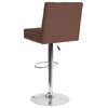 Flash Furniture Ravello Tufted Adjustable Bar Stool in Brown