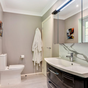 White Marble Bathroom in Worthing, West Sussex