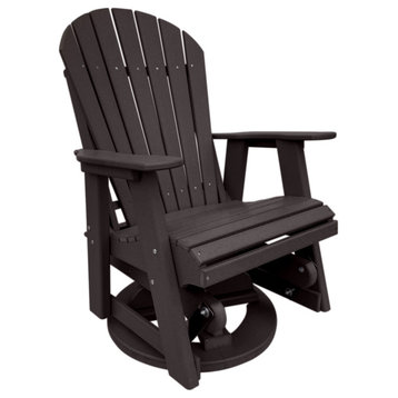 Phat Tommy Outdoor Swivel Glider Chair - Adirondack Glider Chair, Brown