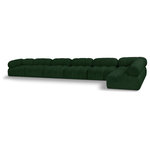 Meridian Furniture - Ames Boucle Fabric U-Shaped Modular Sectional, Green, 7-Piece: 5 Armless Chair, 2 Corner Chair - B - Introduce a touch of modern sophistication to your living area with the exquisite Ames Boucle Fabric Sectional. With plush green boucle fabric and unique design, it will elevate the visual appeal of your living space. This elegant and captivating sectional can be mixed and matched with other pieces from the collection to create an endless array of stunning looks. So, get ready to transform your living area into an inviting and stylish haven with the Ames Boucle Fabric Sectional.