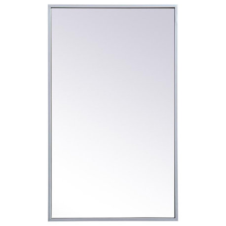 Metal Mirror Medicine Cabinet 17"x28", Silver Finish