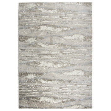 Encore 5'2" x 7'3" Abstract Beige/Gray/Rust/Blue Power-Loomed Area Rug