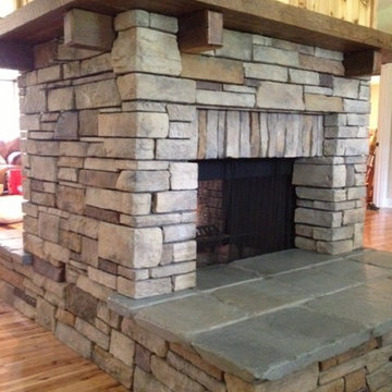 Reclaimed Hand Hewn Oak Fireplace Mantel