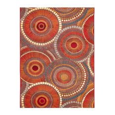 Liora Manne Marina Circles Indoor/Outdoor Rug, Saffron, 3'3"x4'11"