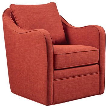 Madison Park Brianne Wide Seat Lounge Swivel Arm Chair, Orange